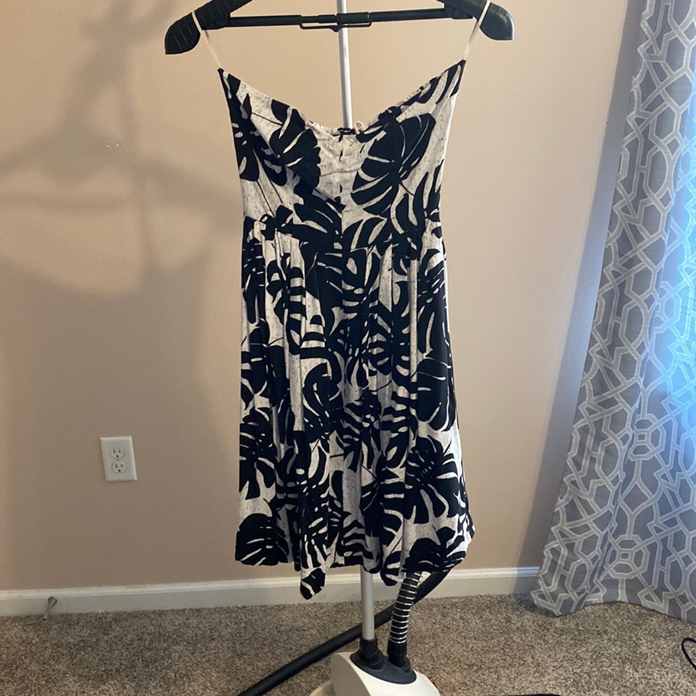 Strapless Black and White Dress